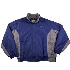 Cabelas Outdoor Gear Mens Large Navy Blue Gray Fleece Lined Full Zip Jacket